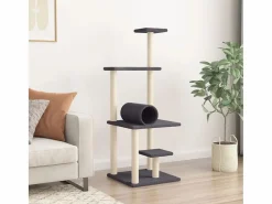Clicnbuy Juego De Animales|Rascador para gatos con postes de sisal oscuro 136 cm