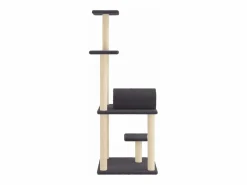 Clicnbuy Juego De Animales|Rascador para gatos con postes de sisal oscuro 136 cm