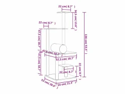 Clicnbuy Juego De Animales|Rascador para gatos con postes de sisal oscuro 136 cm