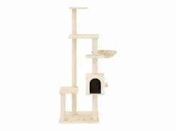 Clicnbuy Rascador para gatos con postes de sisal color 142 cm Crema