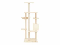 Clicnbuy Rascador para gatos con postes de sisal color 142 cm Crema