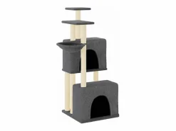 Rascador para gatos con postes de sisal oscuro 122 cm^Clicnbuy Discount