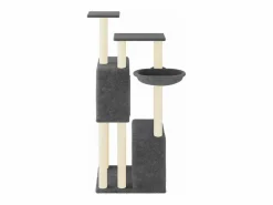 Rascador para gatos con postes de sisal oscuro 122 cm^Clicnbuy Discount
