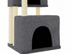 Rascador para gatos con postes de sisal oscuro 122 cm^Clicnbuy Discount