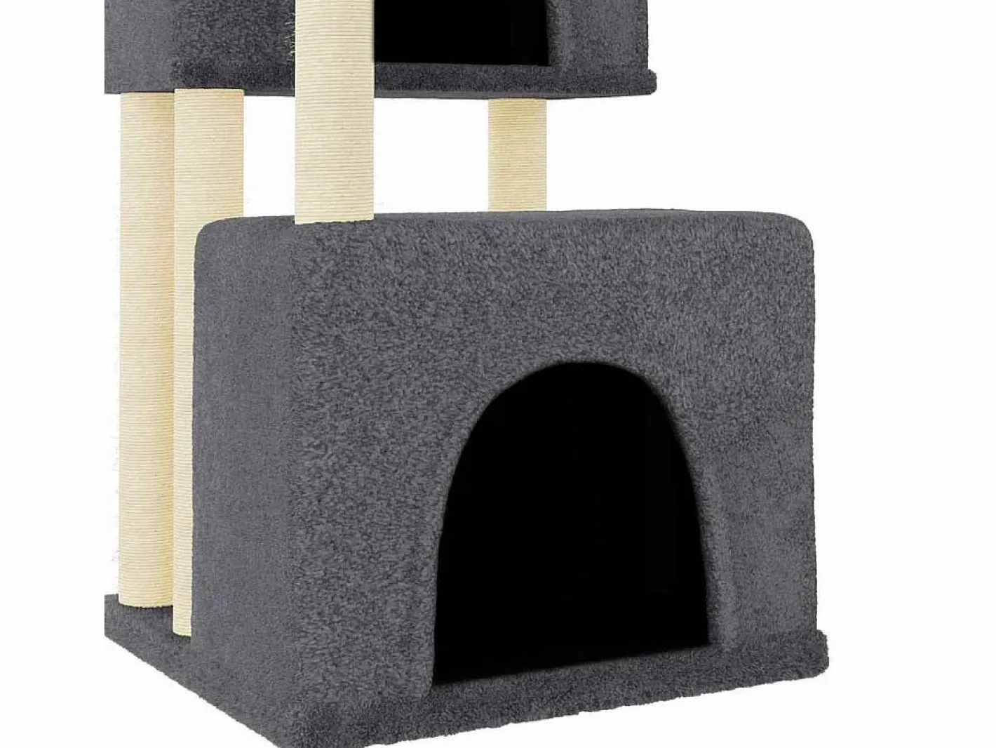 Rascador para gatos con postes de sisal oscuro 122 cm^Clicnbuy Discount
