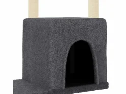 Clicnbuy Juego De Animales|Rascador para gatos con postes de sisal oscuro 97,5 cm