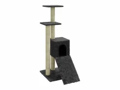 Clicnbuy Juego De Animales|Rascador para gatos con postes de sisal oscuro 92 cm