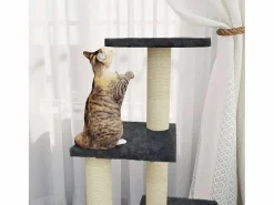 Clicnbuy Juego De Animales|Rascador para gatos con postes de sisal oscuro 92 cm