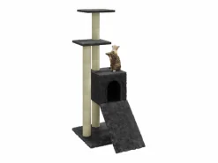 Clicnbuy Juego De Animales|Rascador para gatos con postes de sisal oscuro 92 cm