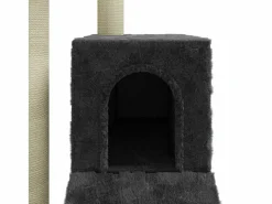 Clicnbuy Juego De Animales|Rascador para gatos con postes de sisal oscuro 92 cm