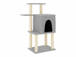 Clicnbuy Juego De Animales|Rascador para gatos con postes de sisal claro 97 cm