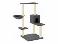 Clicnbuy Juego De Animales|Rascador para gatos con postes de sisal oscuro 95 cm