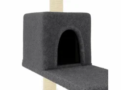 Clicnbuy Juego De Animales|Rascador para gatos con postes de sisal oscuro 95 cm