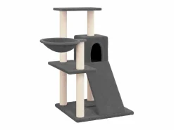 Clicnbuy Rascador para gatos con postes de sisal oscuro 82 cm Gris Hot