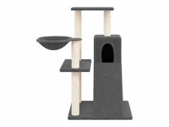 Clicnbuy Rascador para gatos con postes de sisal oscuro 82 cm Gris Hot