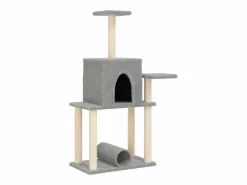 Clicnbuy Rascador para gatos con postes de sisal claro 122 cm Gris Best