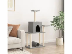 Clicnbuy Rascador para gatos con postes de sisal claro 122 cm Gris Best