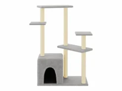 Rascador para gatos con postes de sisal claro 107,5 cm^Clicnbuy