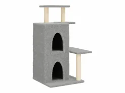 Clicnbuy Rascador para gatos con postes de sisal claro 97 cm Gris Clearance