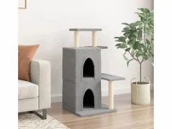 Clicnbuy Rascador para gatos con postes de sisal claro 97 cm Gris Clearance