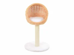 Clicnbuy Rascador para gatos con poste de sisal madera natural de sauce Marru00f3n Hot