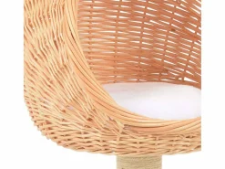 Clicnbuy Rascador para gatos con poste de sisal madera natural de sauce Marru00f3n Hot