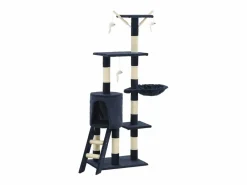 Clicnbuy Juego De Animales|Rascador para gatos con poste de sisal 138 cm oscuro