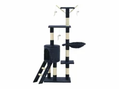 Clicnbuy Juego De Animales|Rascador para gatos con poste de sisal 138 cm oscuro