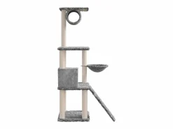 Clicnbuy Rascador para gatos con postes de sisal claro 131 cm Gris Hot