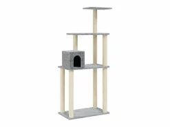 Rascador para gatos con postes de sisal claro 147 cm^Clicnbuy