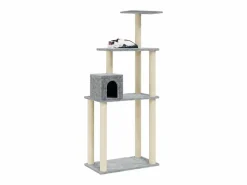 Rascador para gatos con postes de sisal claro 147 cm^Clicnbuy