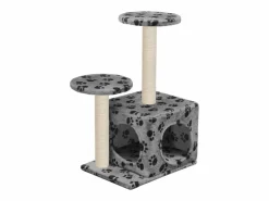 Clicnbuy Rascador para gatos con poste de sisal 60 cm huellas Gris Online