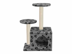 Clicnbuy Rascador para gatos con poste de sisal 60 cm huellas Gris Online