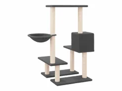 Rascador para gatos con postes de sisal oscuro 94,5 cm^Clicnbuy