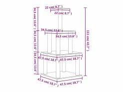 Rascador para gatos con postes de sisal oscuro 111 cm^Clicnbuy Hot