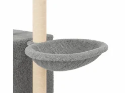 Clicnbuy Rascador para gatos con postes de sisal claro 145 cm Gris New