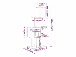 Clicnbuy Rascador para gatos con postes de sisal claro 145 cm Gris New