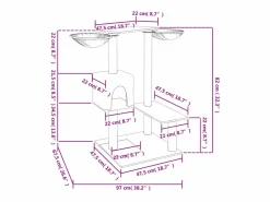 Rascador para gatos con postes claro 82 cm^Clicnbuy Outlet