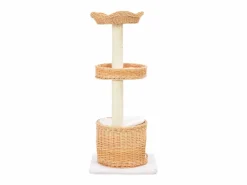 Rascador para gatos con poste de sisal madera natural de sauce ES451498 Marru00f3n Discount