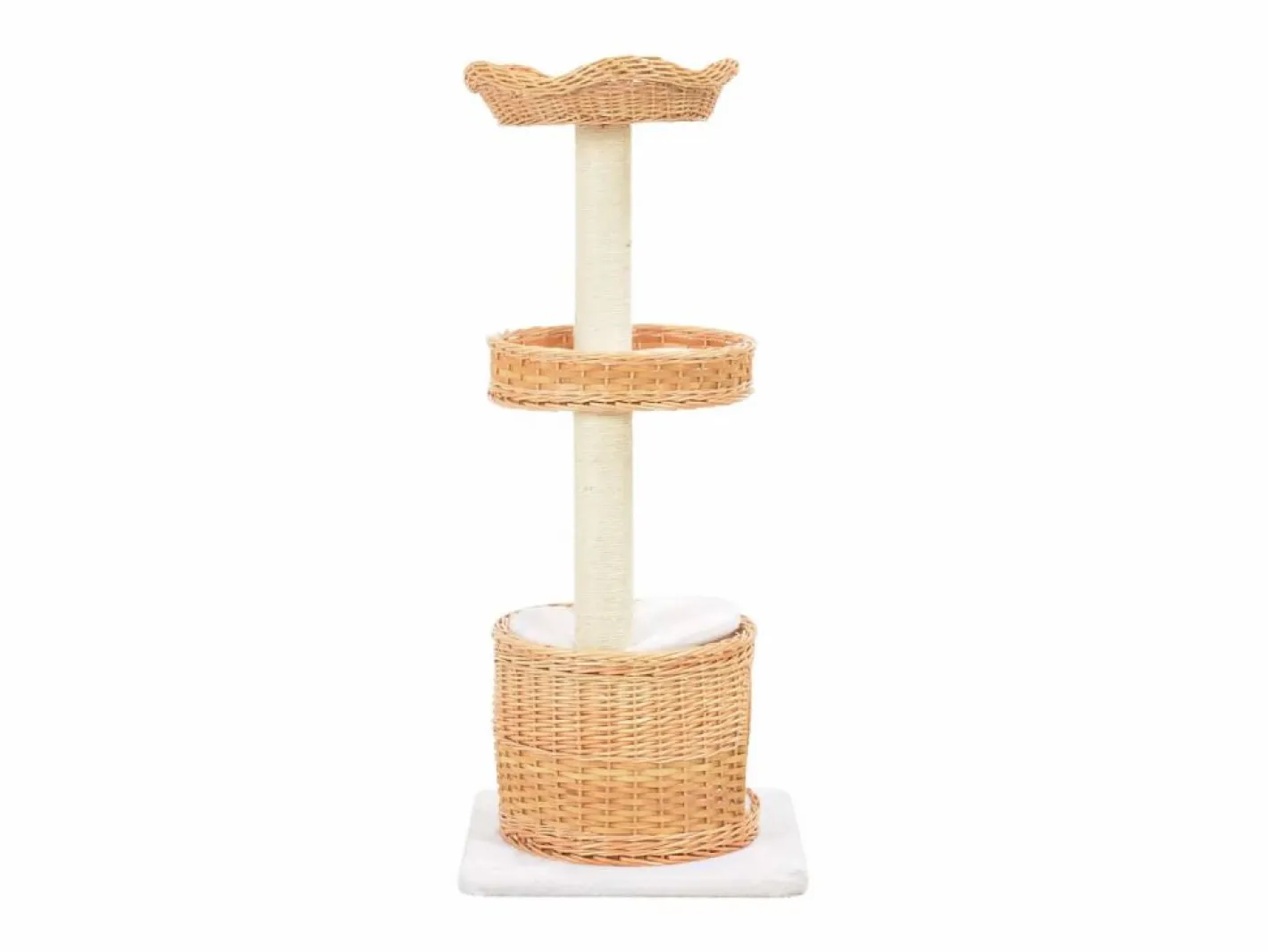 Rascador para gatos con poste de sisal madera natural de sauce ES451498 Marru00f3n Discount