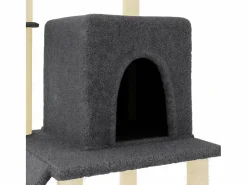 Rascador para gatos con postes de sisal oscuro 96,5 cm^Clicnbuy New
