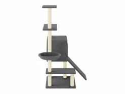 Clicnbuy Juego De Animales|Rascador para gatos con postes de sisal oscuro 130,5 cm
