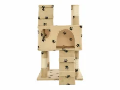 Clicnbuy Rascador para gatos poste de sisal 170 cm huellas Beige