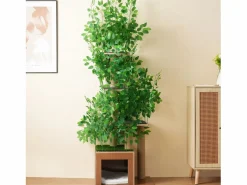 Merax Juego De Animales|Árbol para gatos - 60 x 45 x 190 cm - con 4 plataformas + agujeros para gatos - hojas extraíbles - MDF -