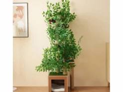Merax Juego De Animales|Árbol para gatos - 60 x 45 x 190 cm - con 4 plataformas + agujeros para gatos - hojas extraíbles - MDF -