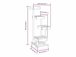Árbol para gatos madera maciza de pino 45,5x49x103 cm^Clicnbuy Clearance