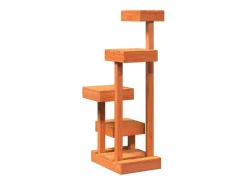 Clicnbuy Juego De Animales|Árbol para gatos madera maciza pino marrón cera 45,5x49x103 cm