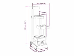 Clicnbuy Árbol para gatos madera maciza de pino 45,5x49x103 cm Marru00f3n New