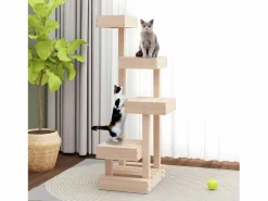 Juego De Animales|Árbol para gatos madera maciza de pino 45,5x49x103 cm ES862008