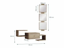 MB Muebles Bonitos Recibidor para Entrada Pasillo en Sonoma 99,5x22x145cm Neo Color natural claro Discount